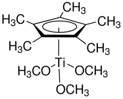 Trimethoxy(pentamethylcyclopentadienyl)titanium(IV) - CAS:123927-75-3 - (Pentamethylcyclopentadienyl)Titanium Trimethoxide, 32(CpMe5)(OMe)3